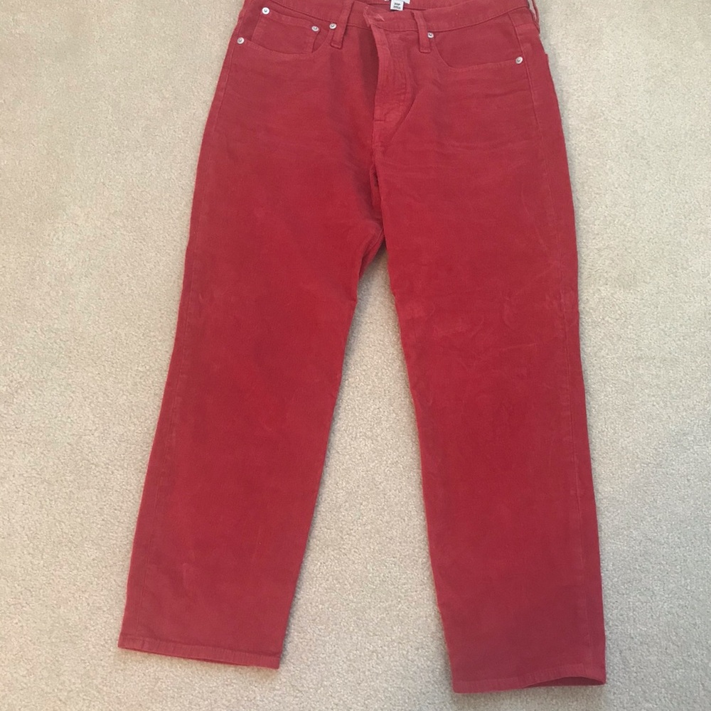 JCrew Vintage Straight Slim Red Corduroy Pants 30P